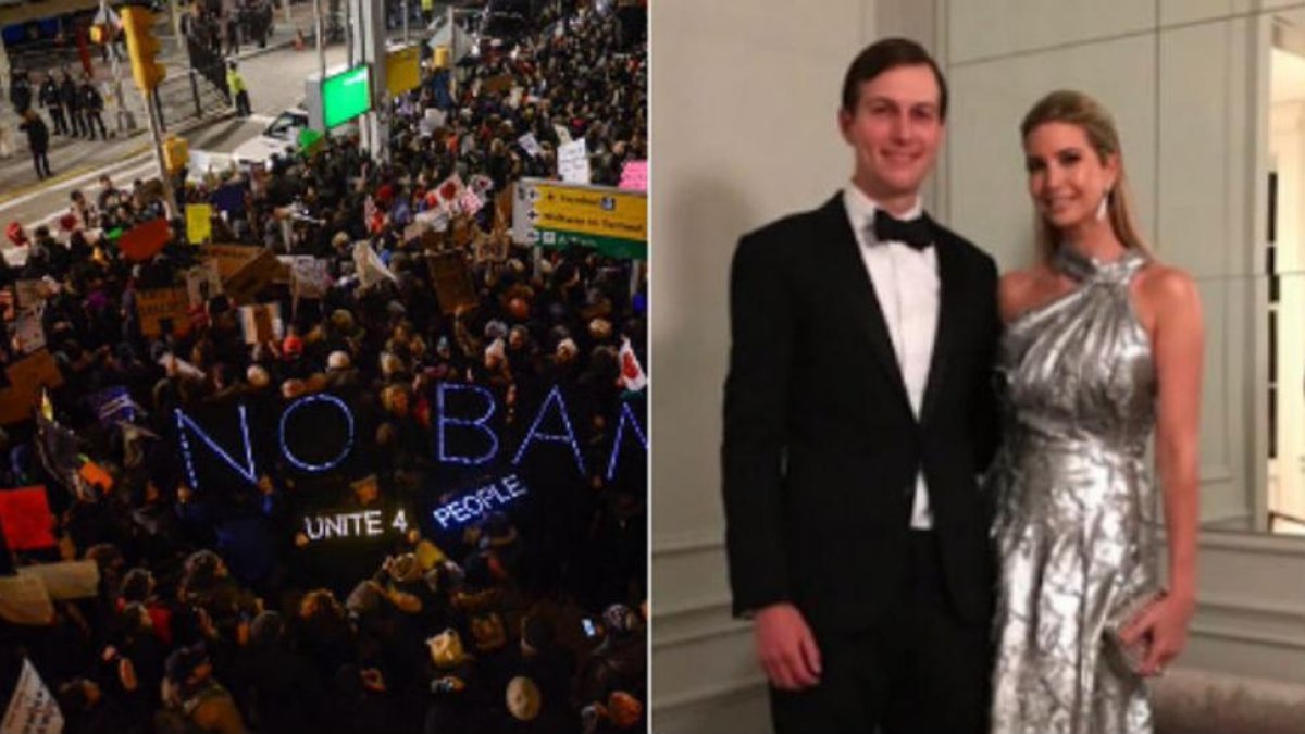 Ivanka Trump, ajena a las protestas por la nueva política migratoria de su padre, luce vestido en las redes.-TWITTER