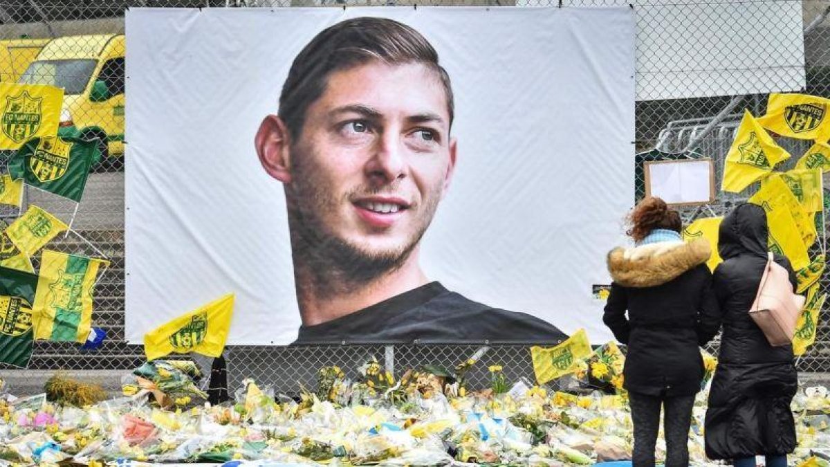 El homenaje a Emiliano Sala en Nantes, a principios de febrero.-