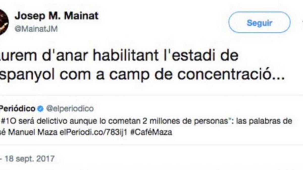 Hilo generado por el tuit de Mainat.-EL PERIÓDICO