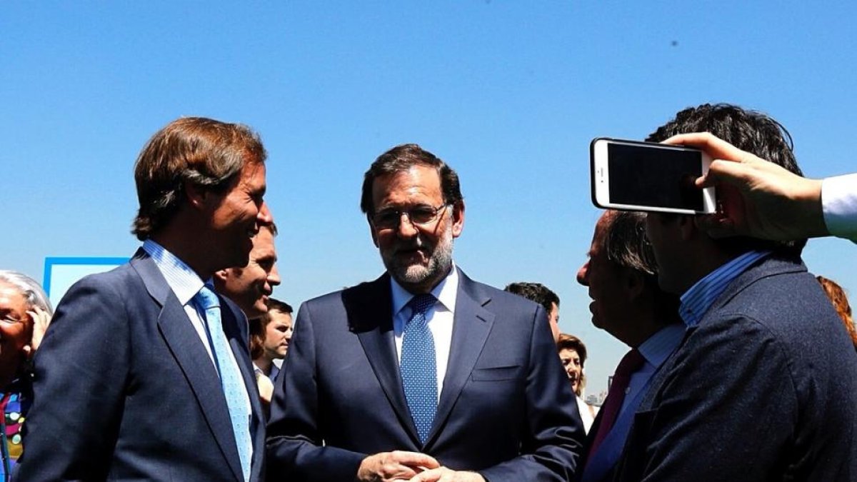Mariano Rajoy, el pasado día 7, en la presentación de la candidatura del PP por Madrid al Congreso y al Senado.-JUAN MANUEL PRATS