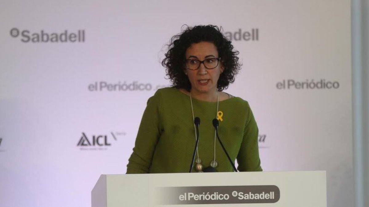 Marta Rovira durante su intervención en los desayunos de Primera Plan@.-DANNY CAMINAL