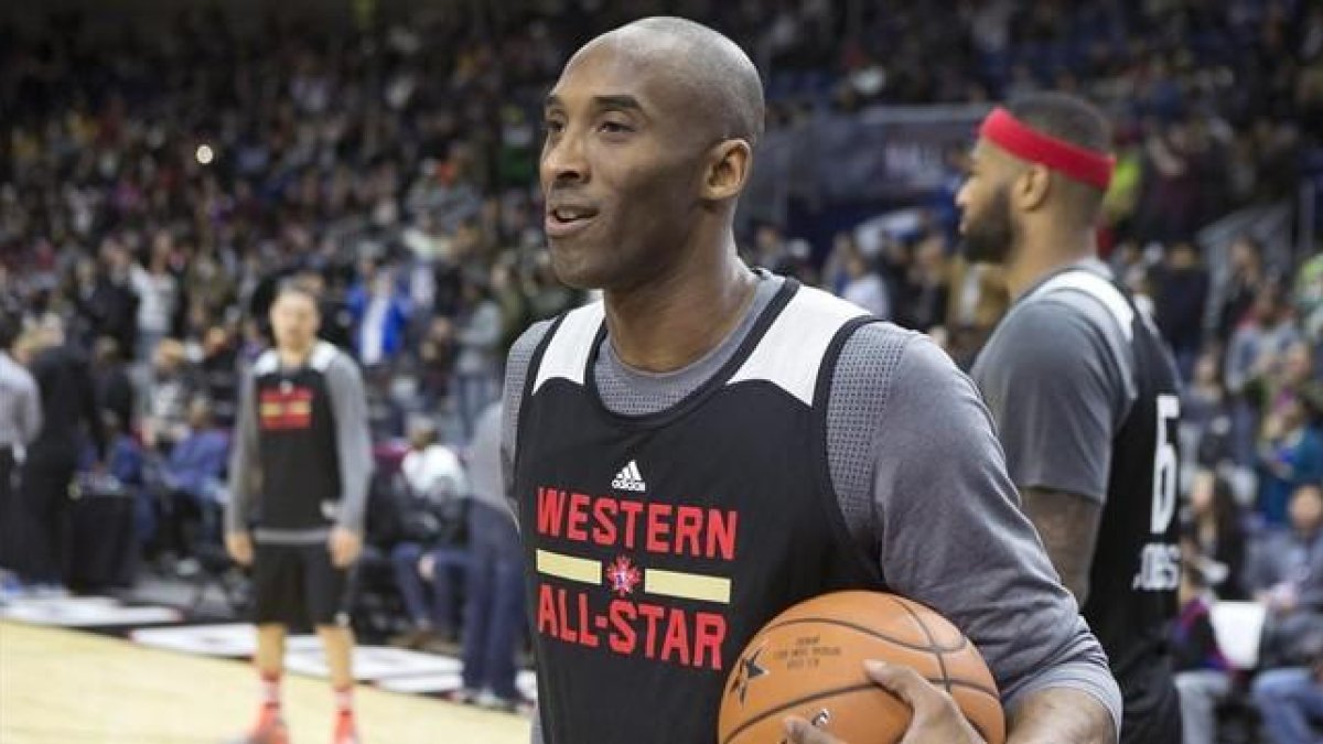 Kobe Bryant, en el entrenamiento del equipo del Oeste, previo al All-Star.-CHRIS YOUNG