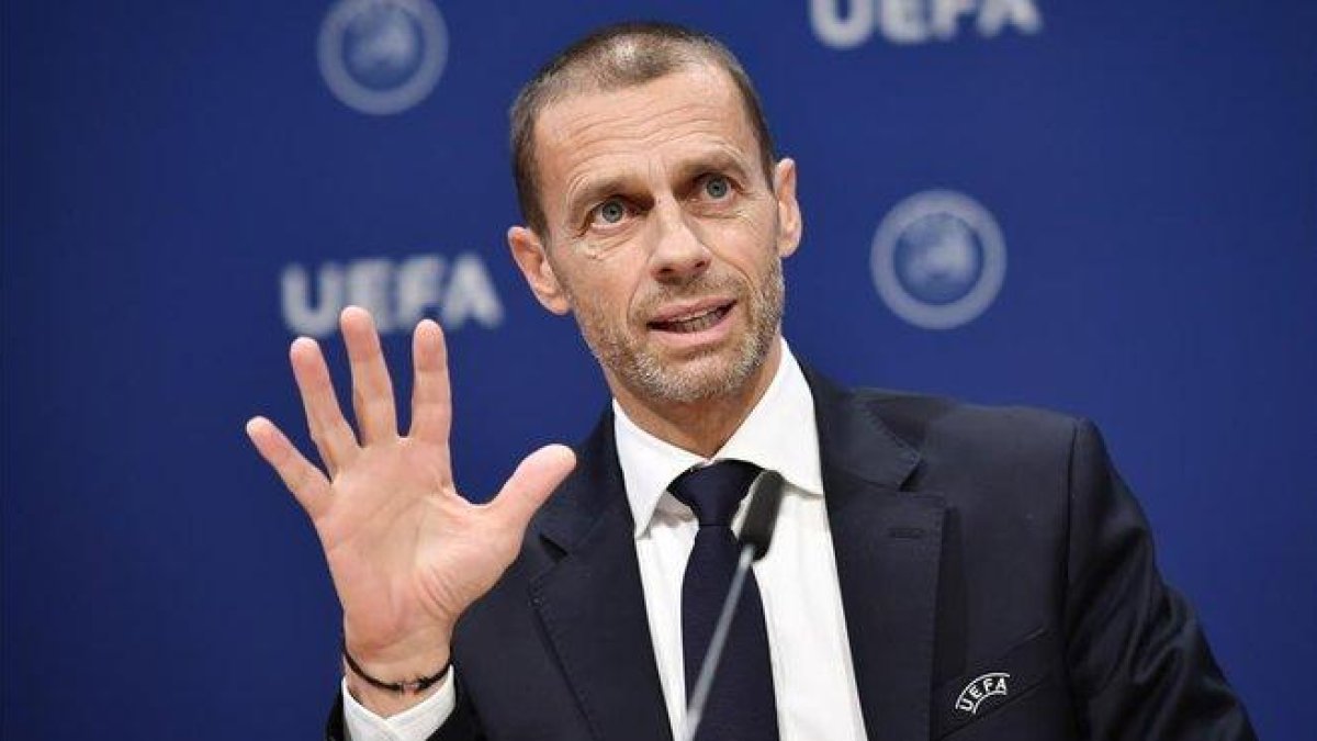 Aleksander Ceferin, en un acto de la UEFA el pasado miércoles.-AFP / FABRICE COFFRINI