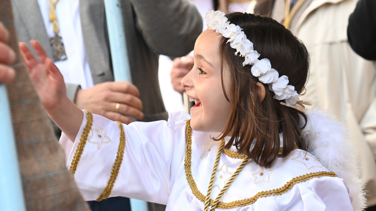 La Bajada del Ángel, con Ana Maté como protagonista, causó furor ayer en Aranda. ICAL