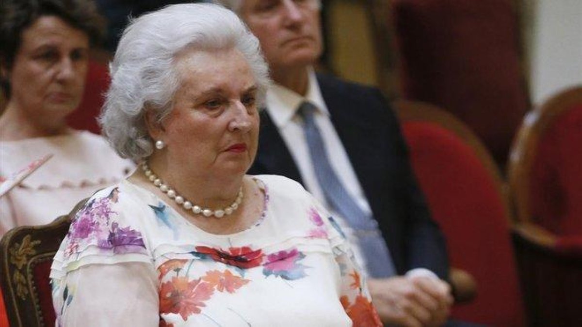 Pilar de Borbón, durante la presentacion de la autobiografia del rey Simeón II de Bulgaria, en el 2016.-EFE / FERNANDO ALVARADO
