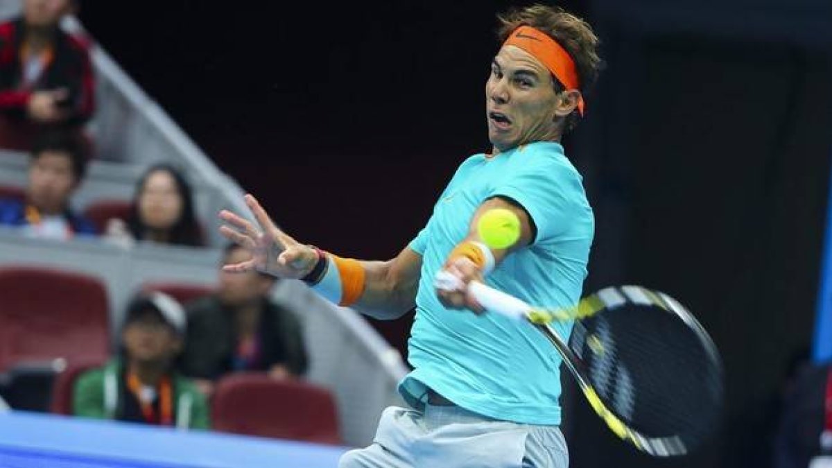 Nadal, durante su anterior partido ante Gasquet en Pekín.-