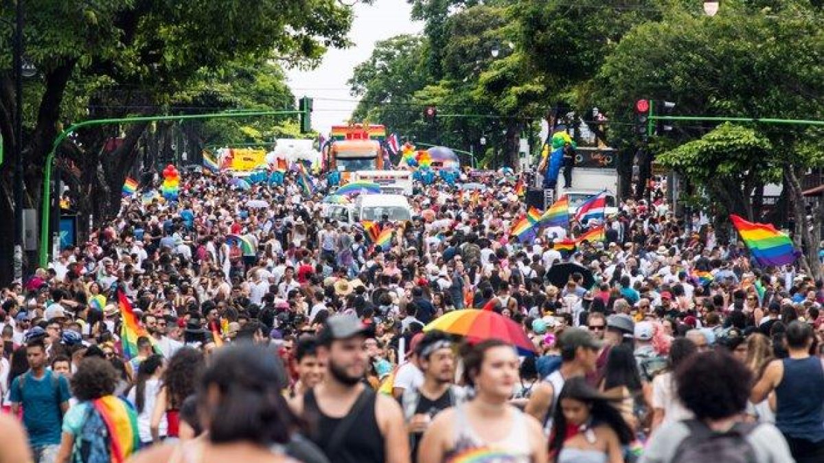 Marcha por el Orgullo Gay en Costa Rica.-AFP