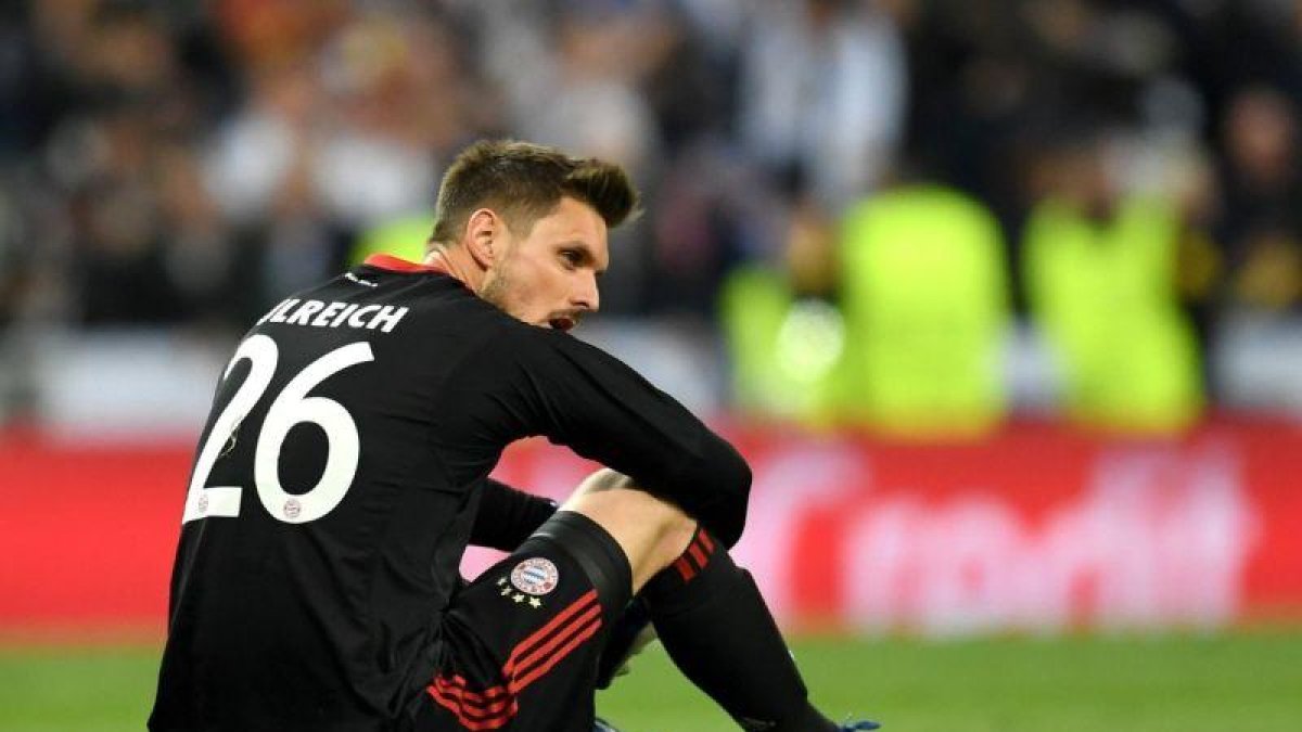 El portero del Bayern de Múnich Sven Ulreich desolado en el partido de Champions Madrid-Bayern.-TWITTER