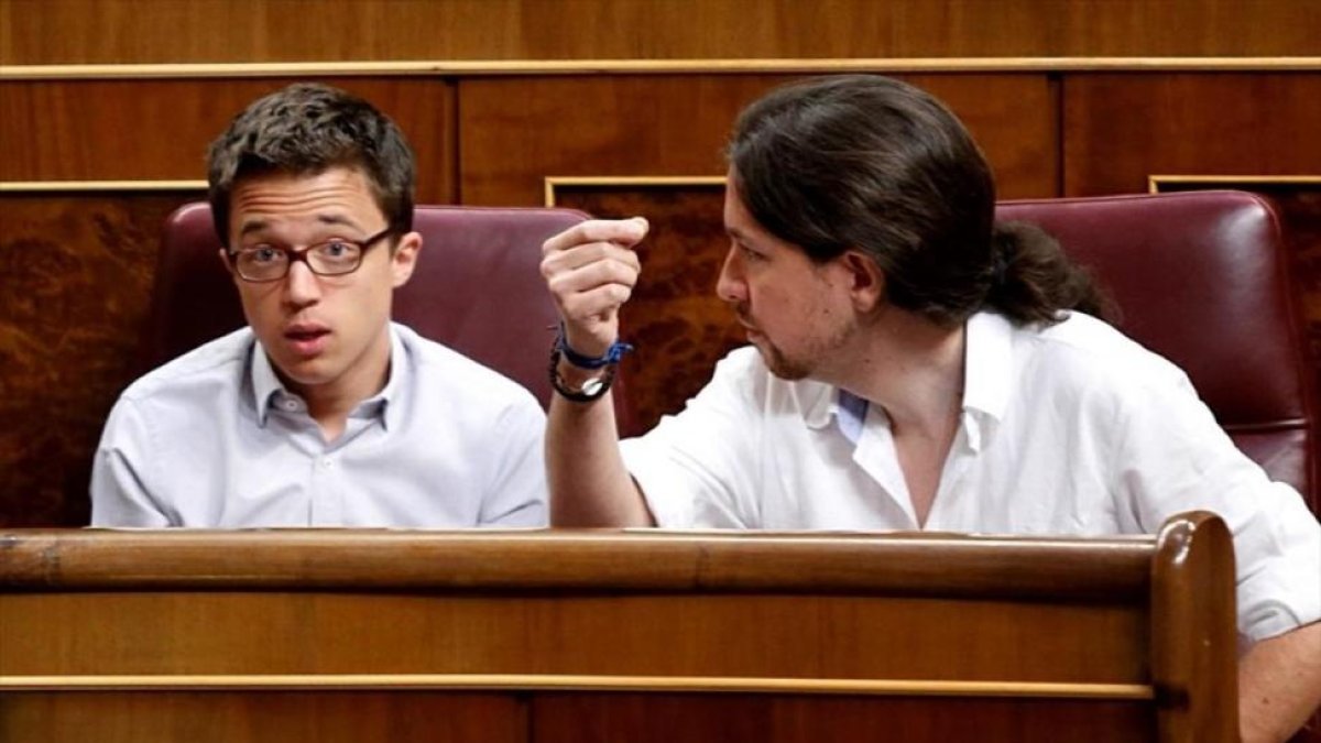 Iglesias y Errejón en el Congreso-JUAN MANUEL PRATS
