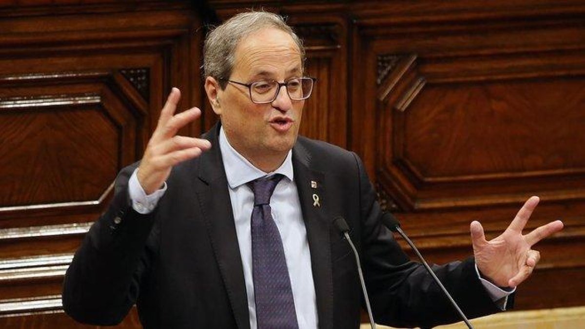 Quim Torra, durante un pleno del Parlament.-RICARD CUGAT