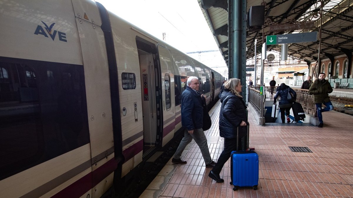 LLEGADA DE TREN AVE DE MADRID A VALLADOLID. JUAN MIGUEL LOSTAU.