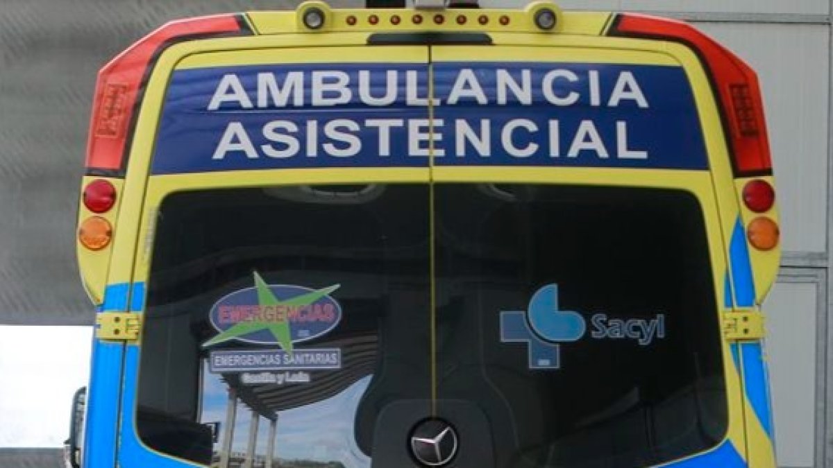 Un sanitario pensativo apoyado en una ambulancia a las puertas del servicio de Urgencias del HUBU. RAÚL OCHOA