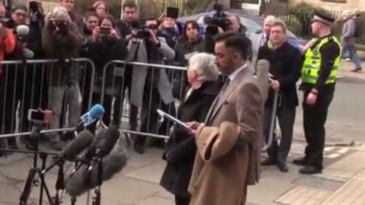 Ponsatí, esta mañana, hablando a la prensa en Edimburgo-EFE