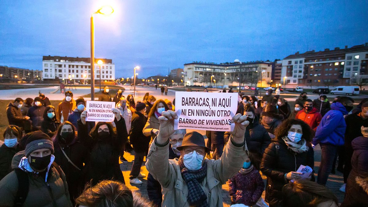Una de las protestas convocadas por los vecinos afectados por la ubicación de las barracas en Fuentecillas.