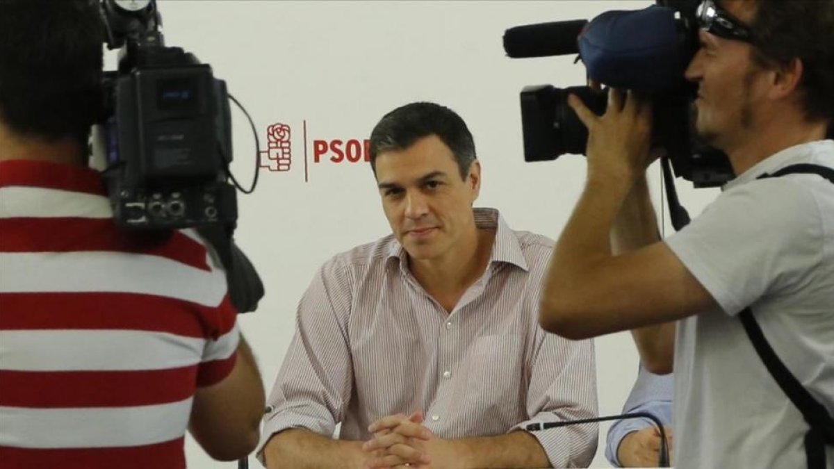 Pedro Sánchez, durante la ejecutiva del PSOE del pasado lunes.-AGUSTÍN CATALÁN