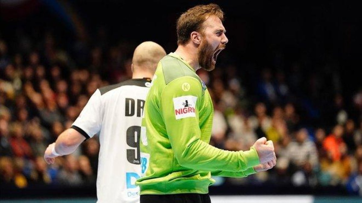 Andreas Wolff, durante el Alemania-Países Bajos (34-23) del europeo.-