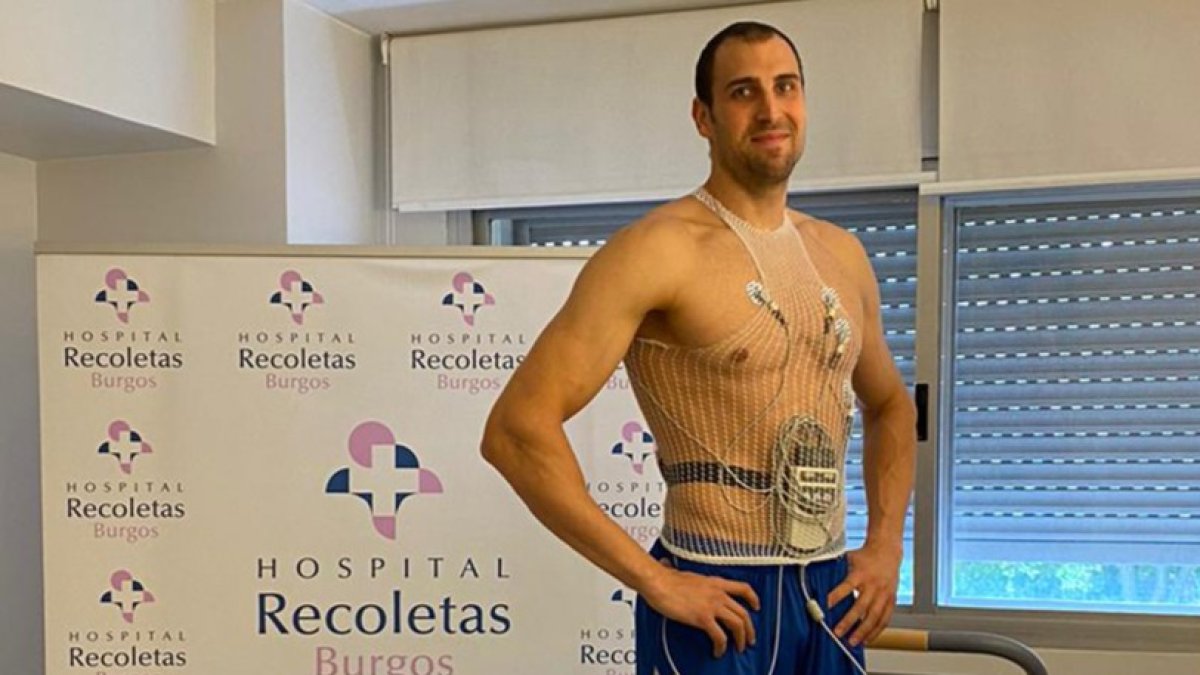 Aguilar, durante el reconocimiento médico completado ayer en Recoletas. SAN PABLO BURGOS