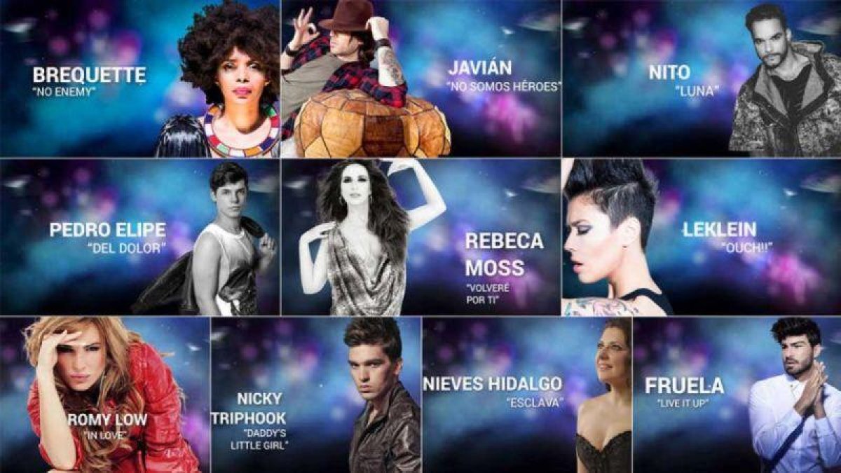 Los 10 artistas seleccionados en el 'casting' para Eurovisión.-RTVE