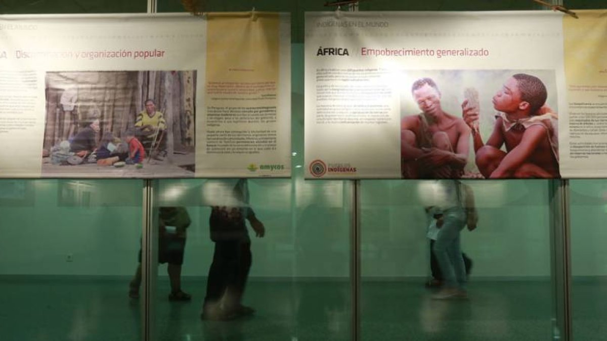 Dos de los paneles que forman la muestra organizada por Amycos.-RAÚL G. OCHOA
