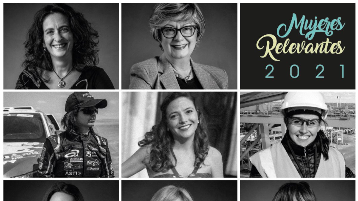 Mosaico de mujeres que aparecen en el calendario. ECB