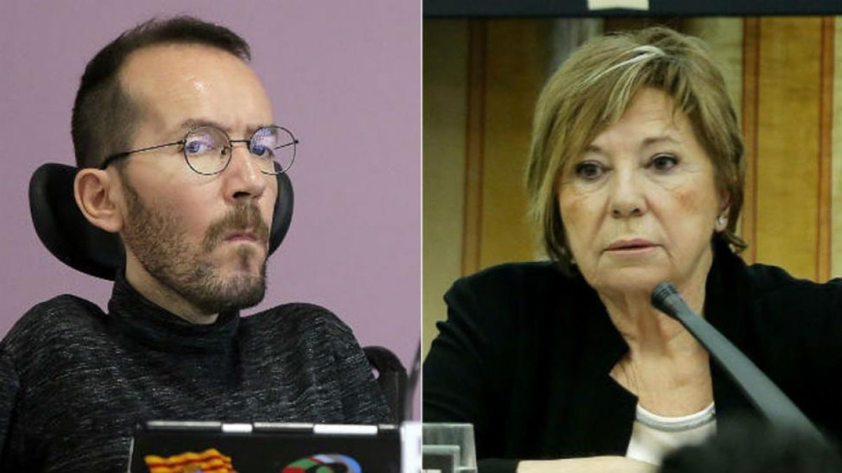 El secretario de organización de Podemos, Pablo Echenique, y la diputada del PP Celia Villalobos-