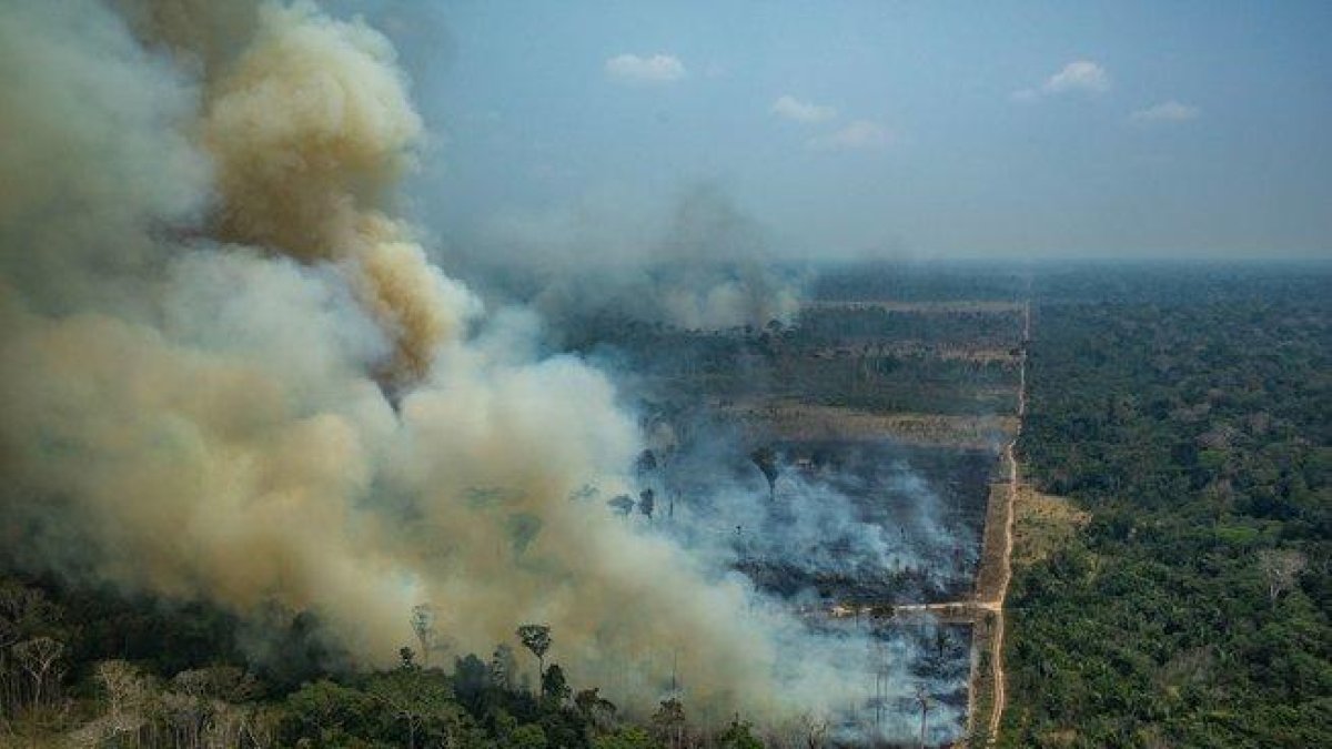 Emmanuel Macon anunció el lunes que el G7 movilizó una ayuda inmediata de 20 millones de dólares para la lucha contra el fuego en la Amazonía.-EUROPA PRESS