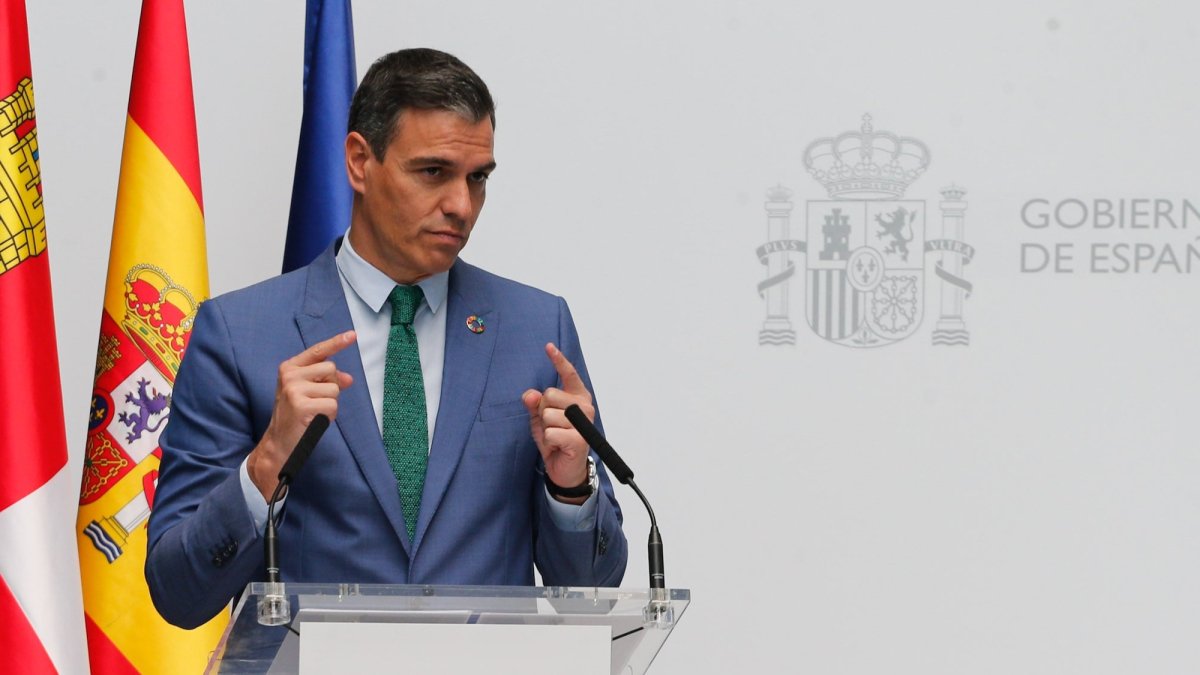 Pedro Sánchez, durante una intervención pública. SANTI OTERO