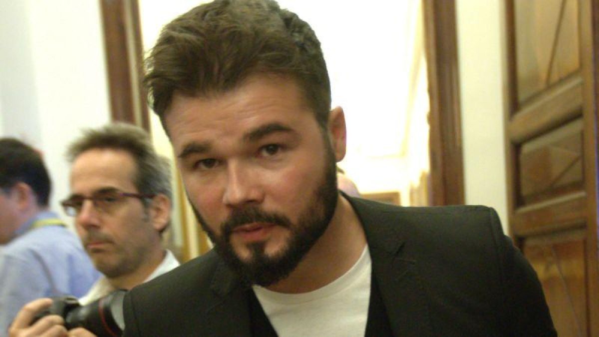 Gabriel Rufián, en los pasillos del Congreso.-DAVID CASTRO
