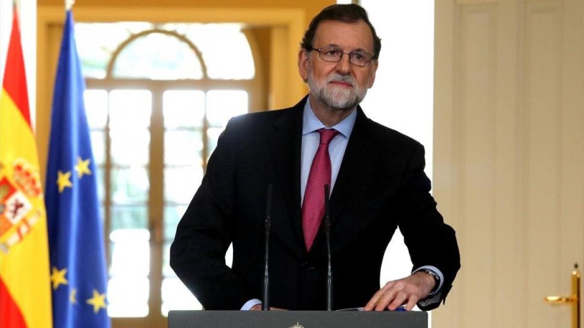 El presidente del Gobierno, Mariano Rajoy, en la rueda de prensa ofrecida el 29 de diciembre en la Moncloa.-JUAN MANUEL PRATS