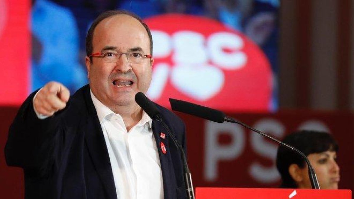 Miquel Iceta, ayer en el mitin de Viladecans.-FERRAN NADEU