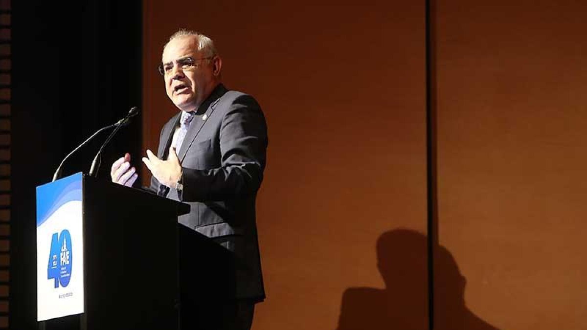 El juez Pablo Llarena en un momento de su ponencia.-RAÚL G. OCHOA
