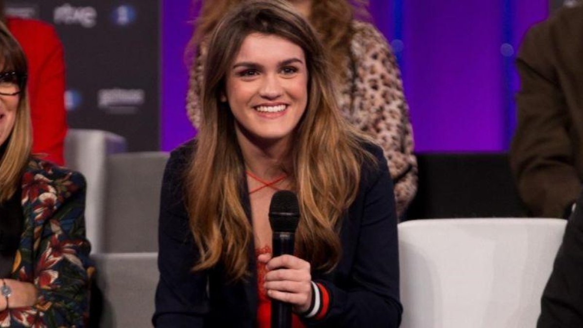 Amaia, ganadora de OT, en la rueda de prensa tras la final.-ENRIC FONTCUBERTA