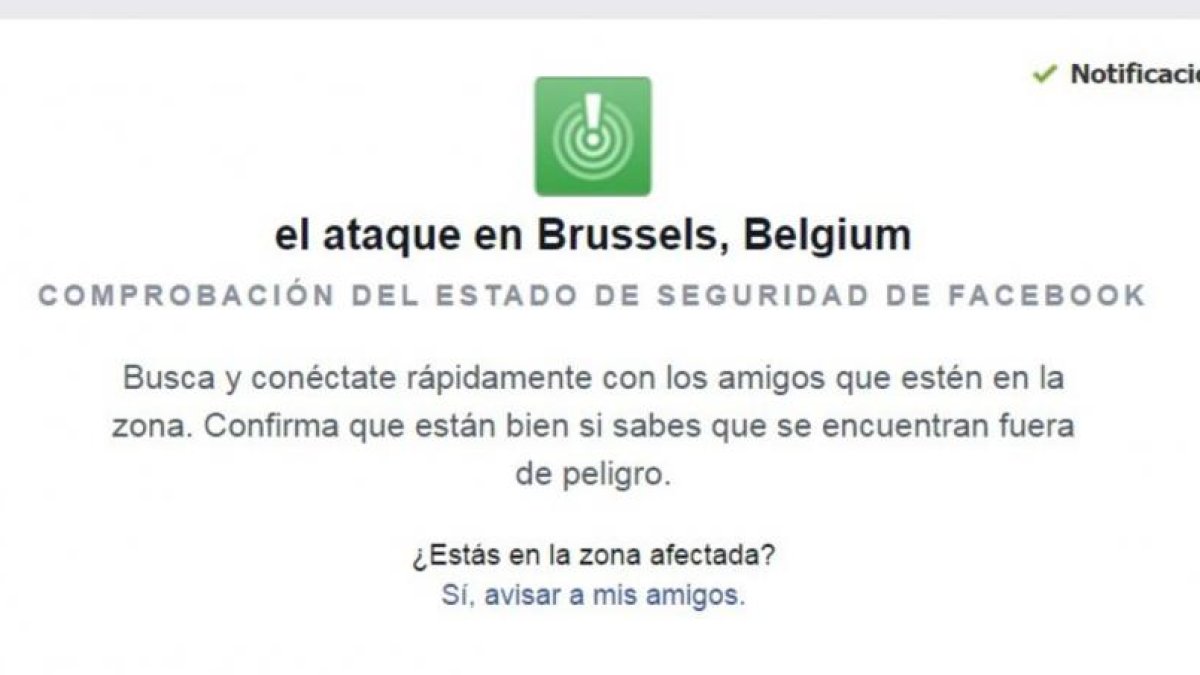 Facebook activa el botón de seguridad tras las explosiones de Bruselas.-