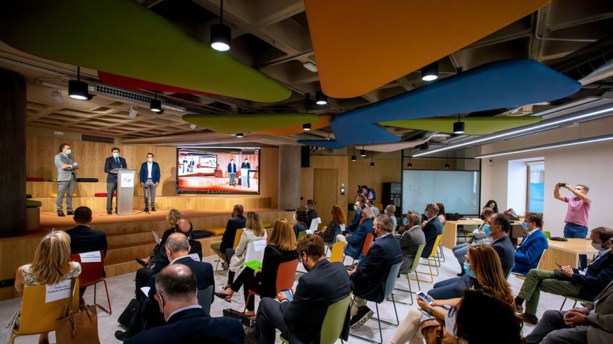 Momento de la presentación en Burgos del consorcio de centros de innovación digital. SANTI OTERO