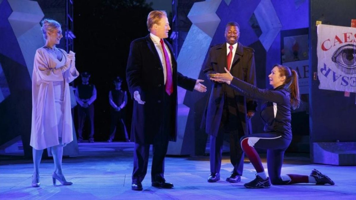 Una escena del polémico montaje de 'Julio César'.-AP / THE PUBLIC THEATER / JOAN MARCUS
