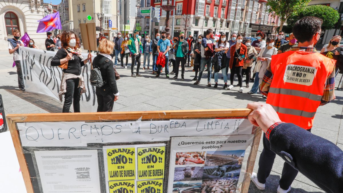 Las plataformas se concentraron ayer frente a la Diputación de Burgos. TOMÁS ALONSO