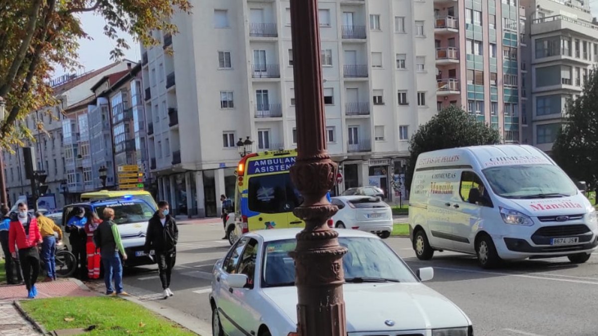 Imagen del accidente registrado en la calle Valladolid. ECB