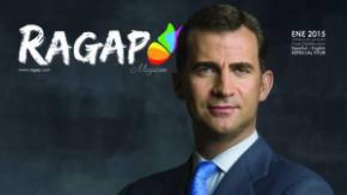 El Rey en la portada de la revista gay RAGAP.-
