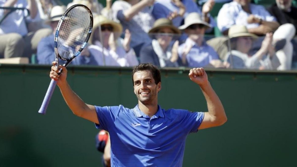 Albert Ramos celebra su pase a la final de Montecarlo.-CLAUDE PARIS