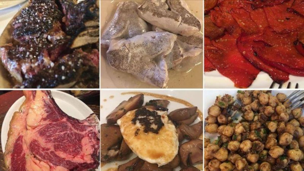 Seis de los platos de la cocina navarra de los que ha dado cuenta Carlos Herrera entre la noche del martes y el mediodía del miércoles.-EL PERIÓDICO
