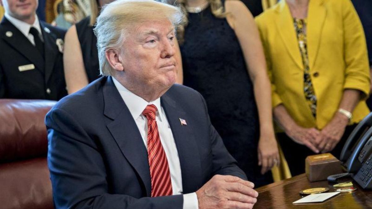 El presidente de Estados Unidos, Donald Trump, tras una reunión en el Despacho Oval el 1 de mayo del 2018.-ANDREW HARRER-POOL (GETTY IMAGES)
