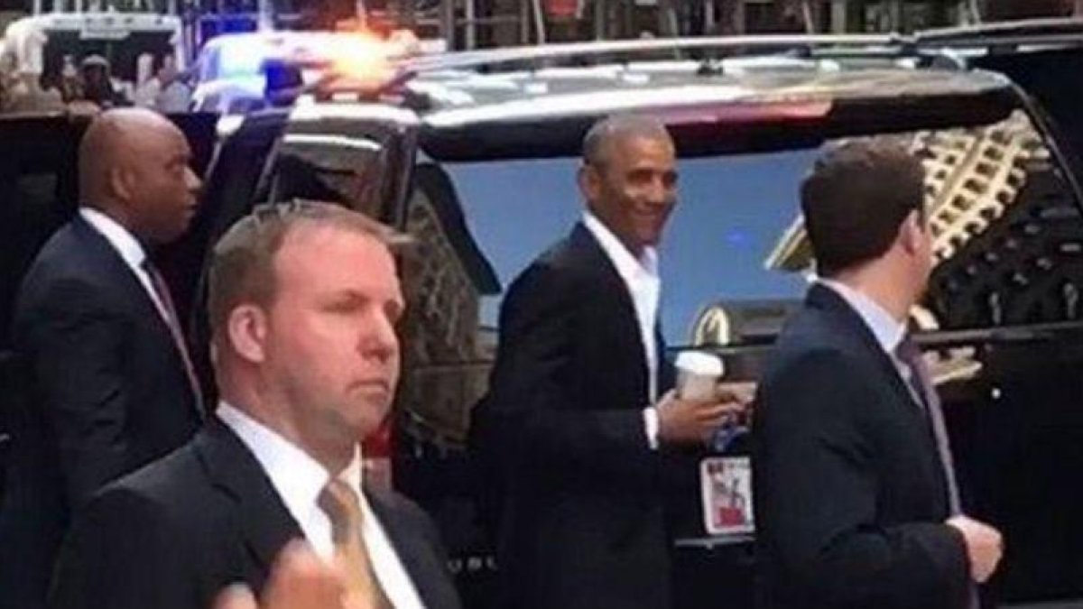 Obama en Manhattan.-