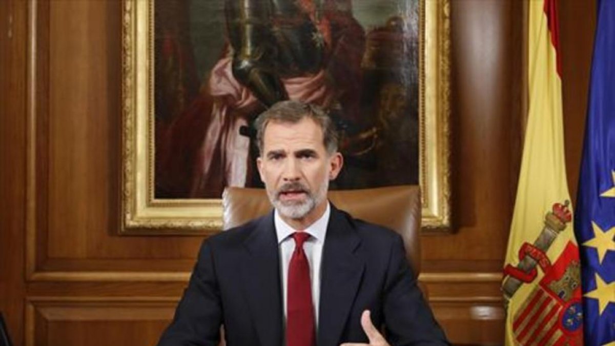 Felipe VI, en un momento de su discurso.-EFE / J.P.GANDUL