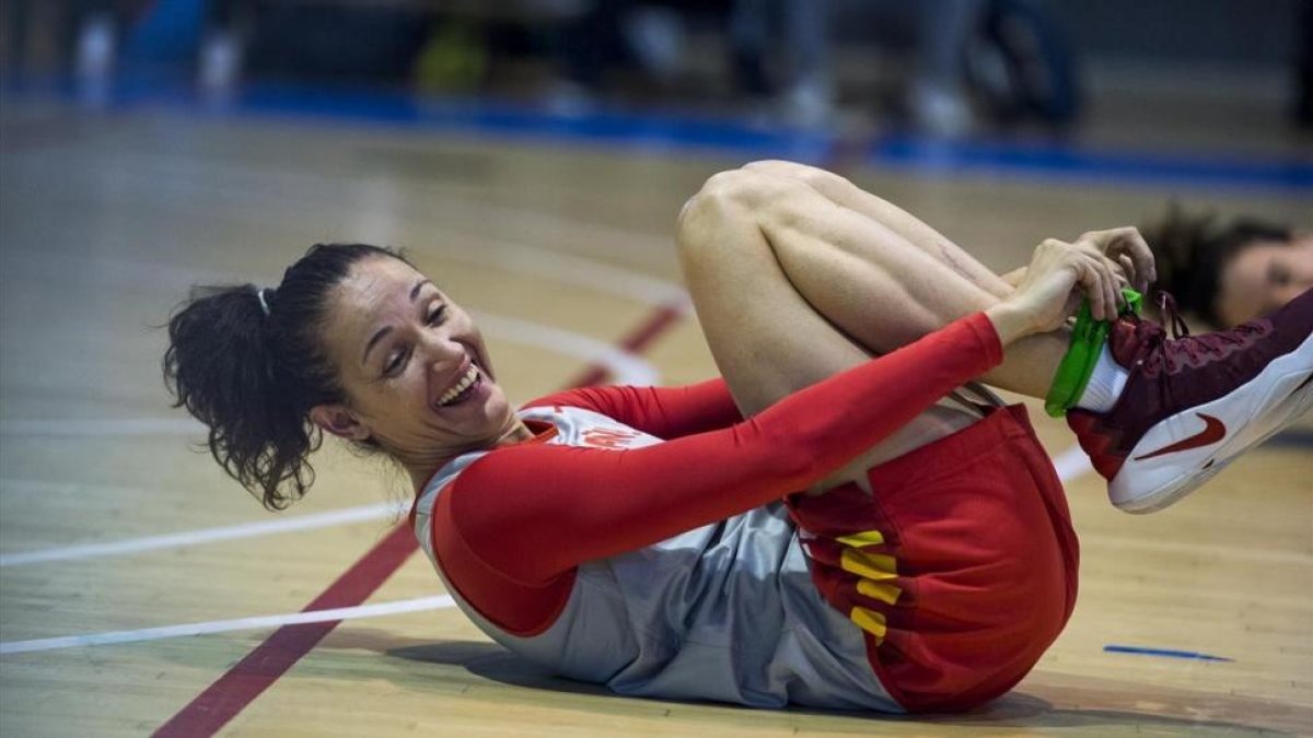 Laia Palau, en un entrenamiento de la selección.-JORDI COTRINA