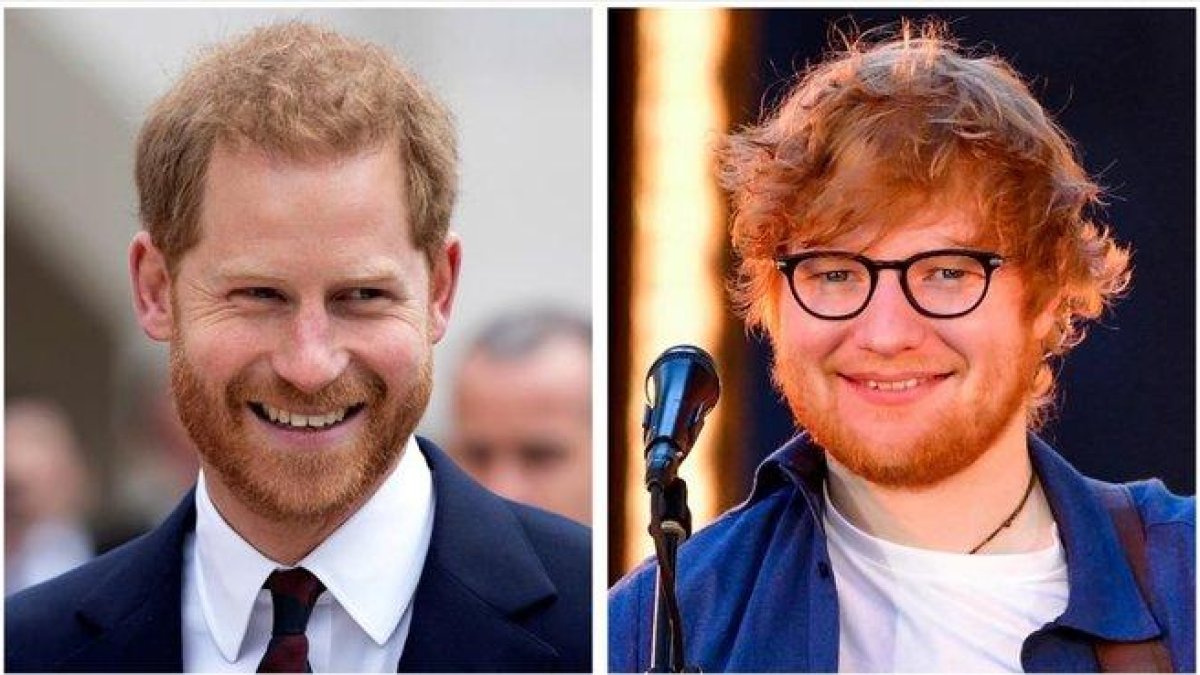 El príncipe Enrique y el cantante Ed Sheeran.-
