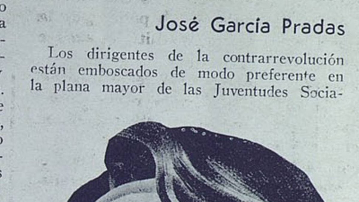 Dibujo del periodista anarquista José García Pradas.-