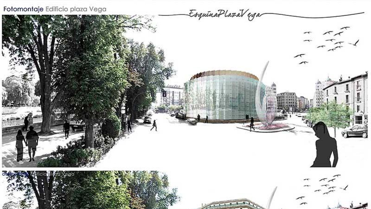 Dos sugerencias para la manzana de plaza Vega: Una con un edificio moderno y otra solución más clásica.-CANALA4 ARQUITECTURA Y URBANISMO