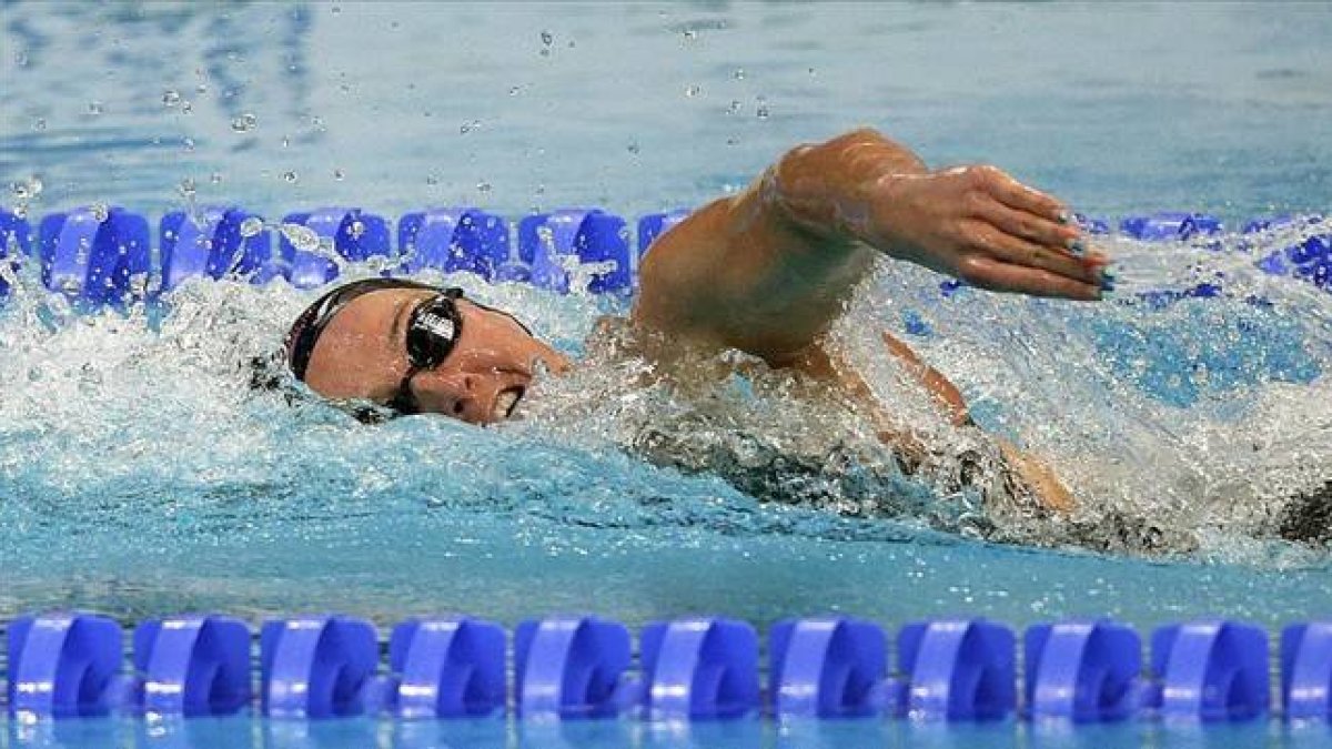Melani Costa, en plena acción en los 400 libre-Foto:   EFE / JORGE ESTÉVEZ