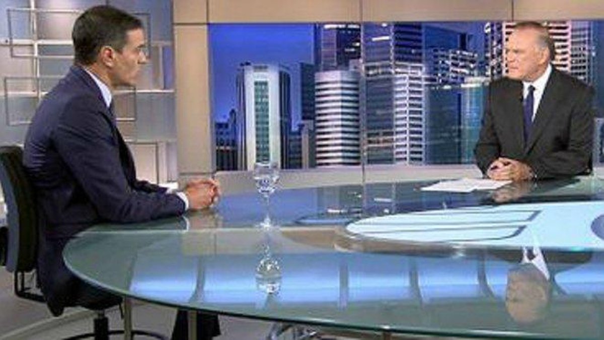 Pedro Sánchez en la entrevista en Telecinco.-