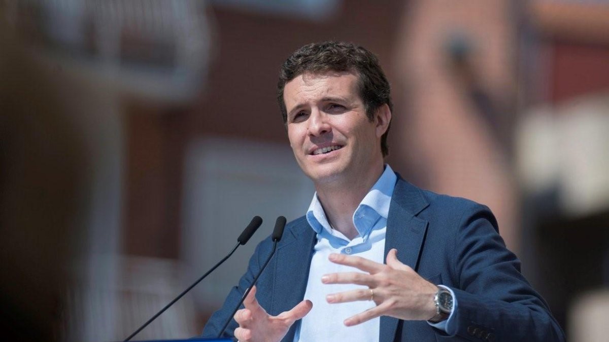 Casado, este sábado en Torrelavega.-EFE